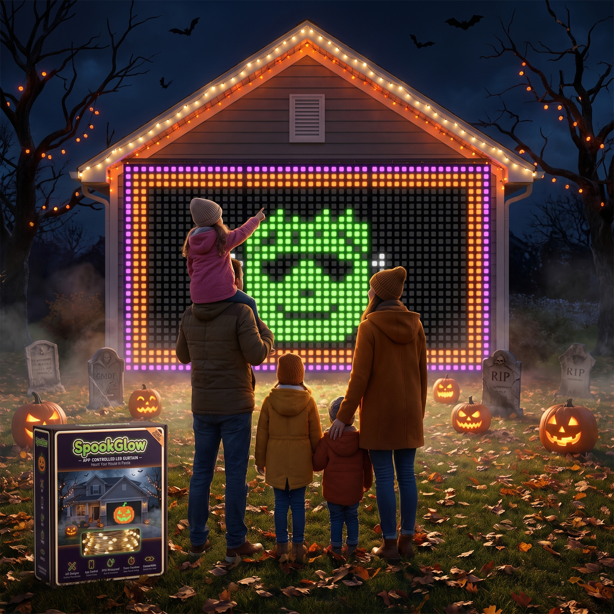 SpookGlow - LED Halloween Curtain